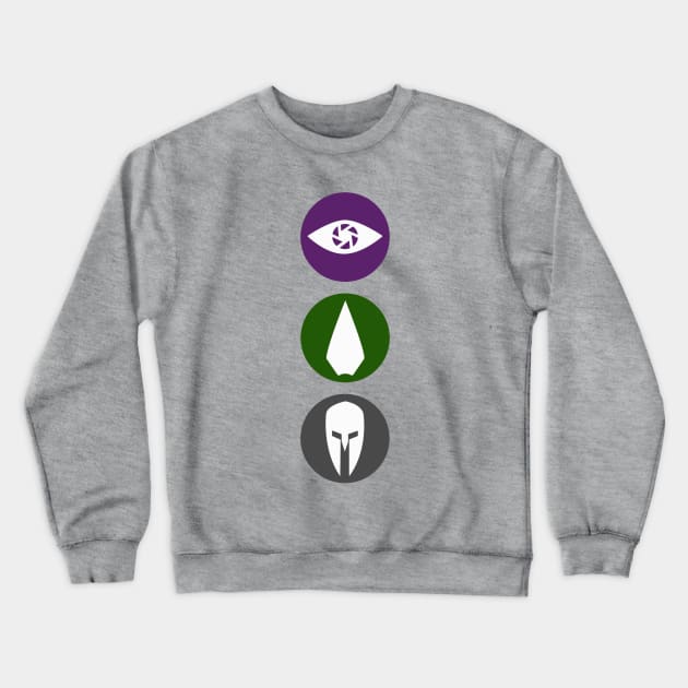 Original Team Arrow - Colorful Symbols - Hero Logos Crewneck Sweatshirt by FangirlFuel